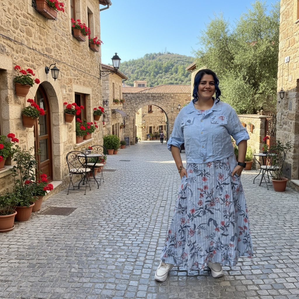 Akdeniz Rüzgarı Ham Keten İkili Set - Bebe Mavisi