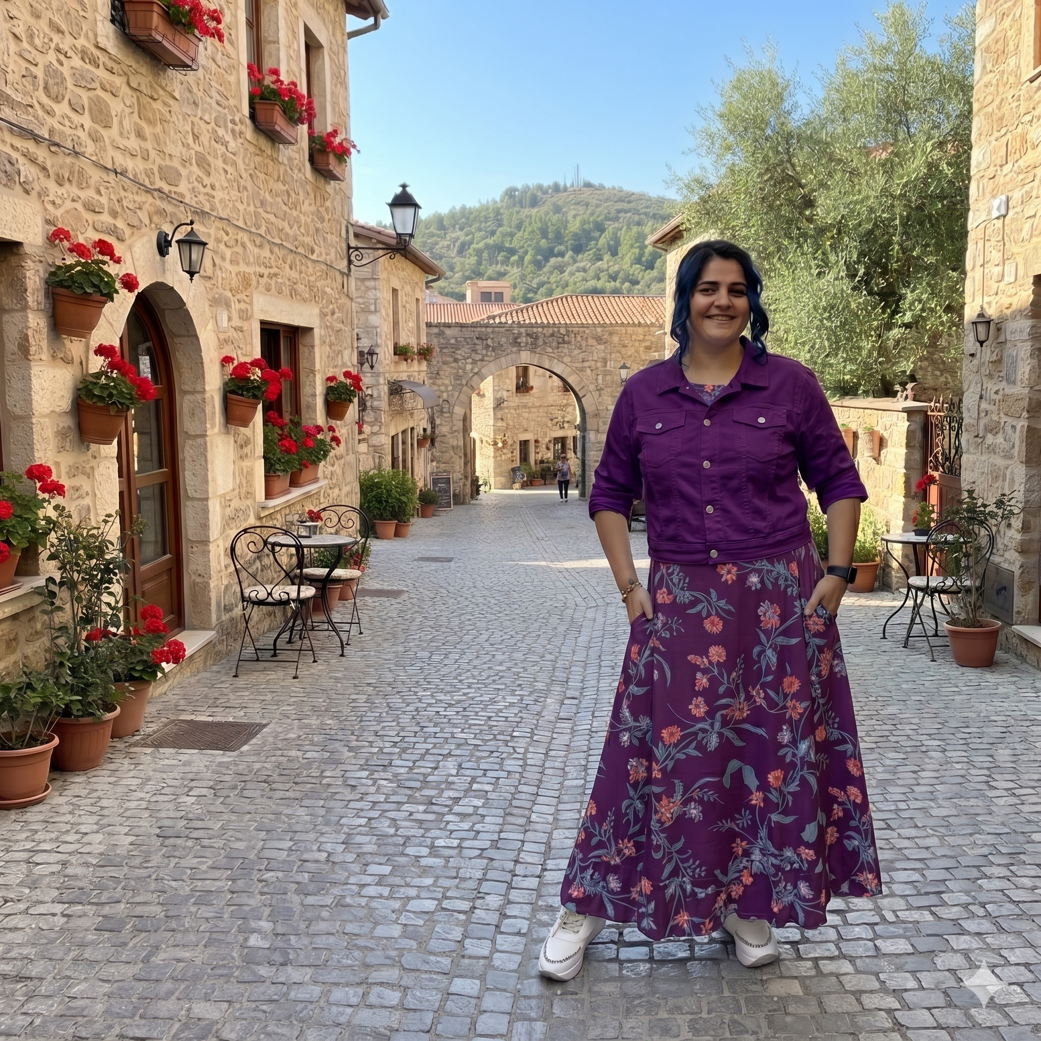 Akdeniz Rüzgarı Ham Keten İkili Set - Mor