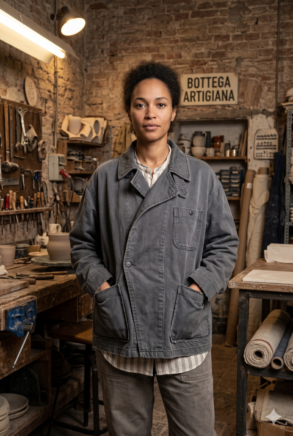 Taşlanmış Efektli Doğal Pamuk Ceket