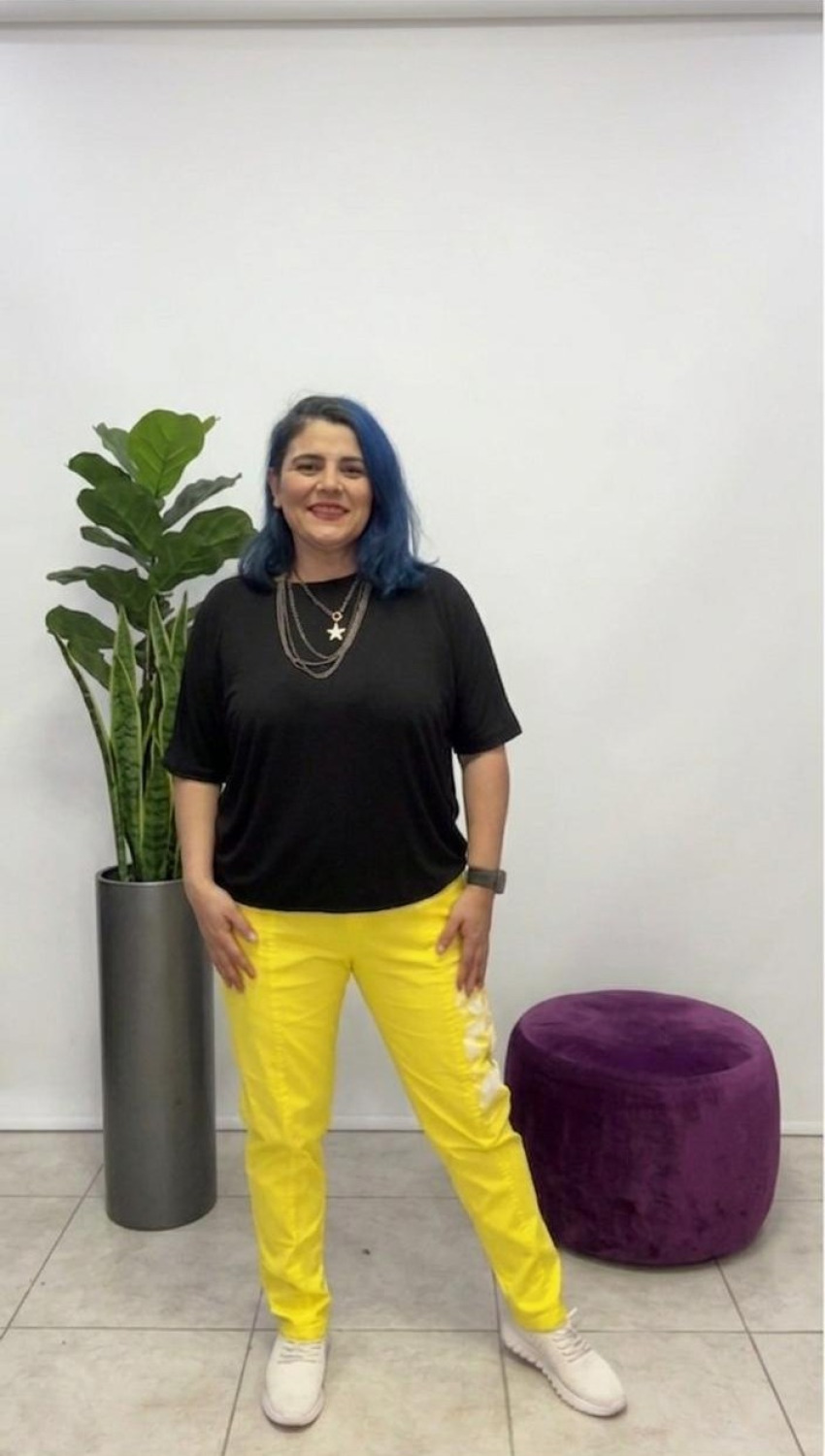 %95 Koton %5 Elastan Yazlık Kumaş Pantolon - Sarı